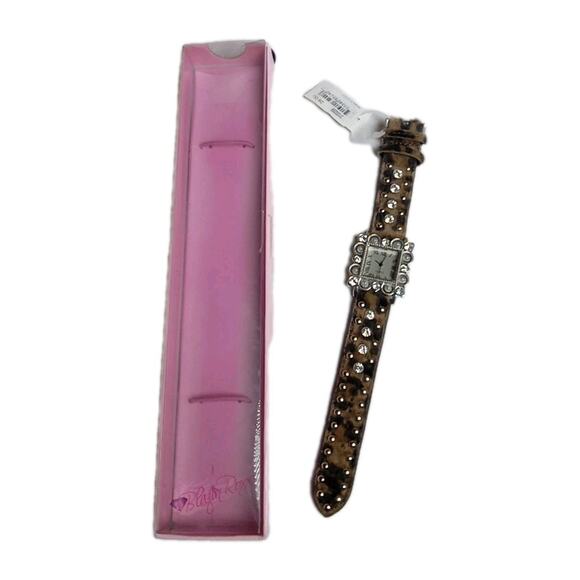 Blazin Roxx Western Womens Watch Brown Faux Fur With Crystals NEW In Box - Picture 1 of 5
